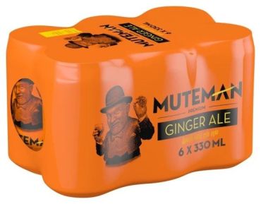 Muteman Ginger Ale Premium, 6 x 330ml